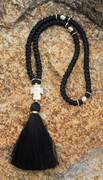 100 Knot Satin Prayer Rope with Panagia of the Holy Mountain Cross