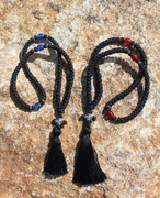 100 Knot Satin Prayer Rope - blue beads