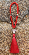50 Knot Red Satin Cord Prayer Rope