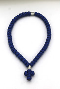 Blue Satin 50 Knot Prayer Rope 
