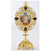 Blue Jeweled Icon Stand - Resurrection