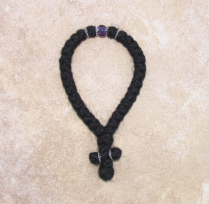 33-knot Greek with Accents - 3 ply with Purple Bead