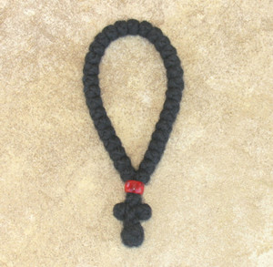 33-knot Greek Prayer Rope - 3 ply with Red Bead