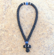 50-knot Greek with Accents - 3 ply with Blue Bead