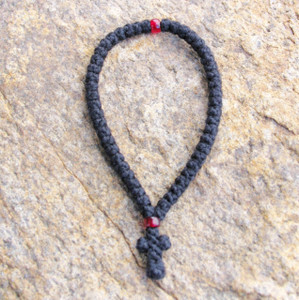 50-Knot Greek Prayer Rope - 2 ply with Red Bead