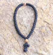 50-Knot Greek Prayer Rope - 2 ply with Olive Wood Bead