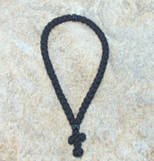50-Knot Greek Prayer Rope - 3 ply with Black Bead