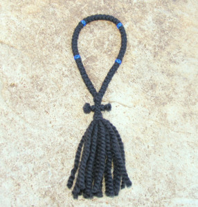 50-Knot Russian Prayer Rope - 2 ply with Blue Beads