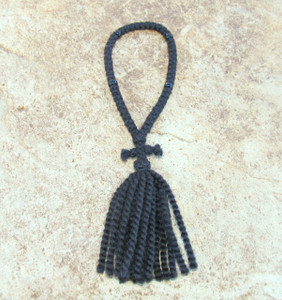 50-Knot Russian Prayer Rope - 2 ply with Black Beads