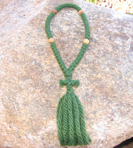 50-Knot Russian Prayer Rope - 4 ply Pine Green