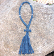50-Knot Russian Prayer Rope - 4 ply Steel Blue