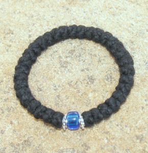 33-Knot Bracelet with Accents - 3 ply with Blue Bead