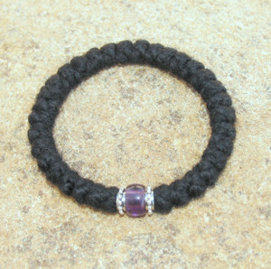 33-Knot Bracelet with Accents - 3 ply with Purple Bead