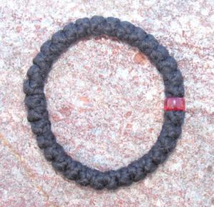 33-Knot Bracelet with Single Bead - 2 ply with Red Bead