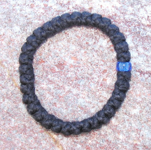 33-Knot Bracelet with Single Bead - 2 ply with Blue Bead