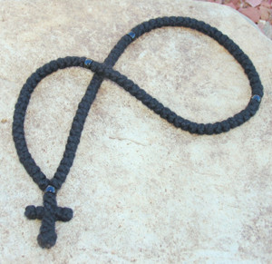 100-Knot Greek Prayer Rope - 4 ply with Black Beads