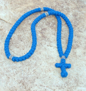 100-Knot Greek Prayer Rope - 4 ply Adriatic Sea Blue
