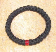 33-Knot Bracelet with Single Bead - 4 ply with Red Bead