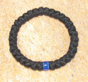 33-Knot Bracelet with Single Bead - 4 ply with Blue Bead