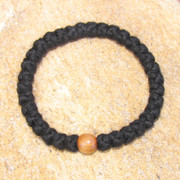 33-Knot Bracelet with Single Bead - 4 ply with Olive Wood Bead