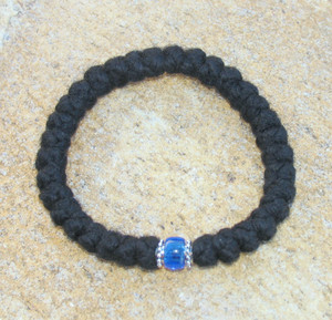33-Knot Bracelet with Accents - 4 ply with Blue Bead