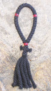 33-Knot Russian Prayer Rope - 4 ply with Red Beads