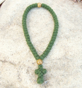 50-Knot Greek Prayer Rope - 4 ply Pine Green