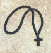 100-Knot Greek Prayer Rope - 3 ply with Black Beads