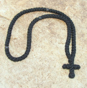 100-Knot Greek Prayer Rope - 3 ply with Black Wood Beads