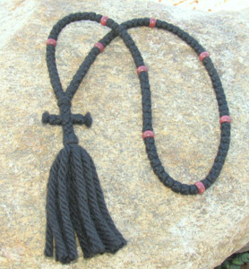100-Knot Russian Prayer Rope - 4 ply with Wooden Beads