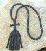 100-Knot Russian Prayer Rope - 4 ply with Black Wood Beads