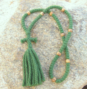 100-Knot Russian Prayer Rope -  4 ply Pine Green