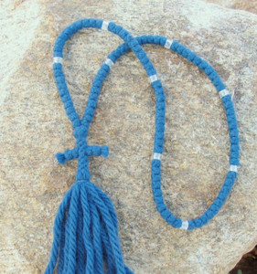 100-Knot Russian Prayer Rope -  4 ply Steel Blue