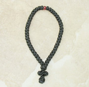 50-Knot Greek Prayer Rope - Satin with Garnet Bead