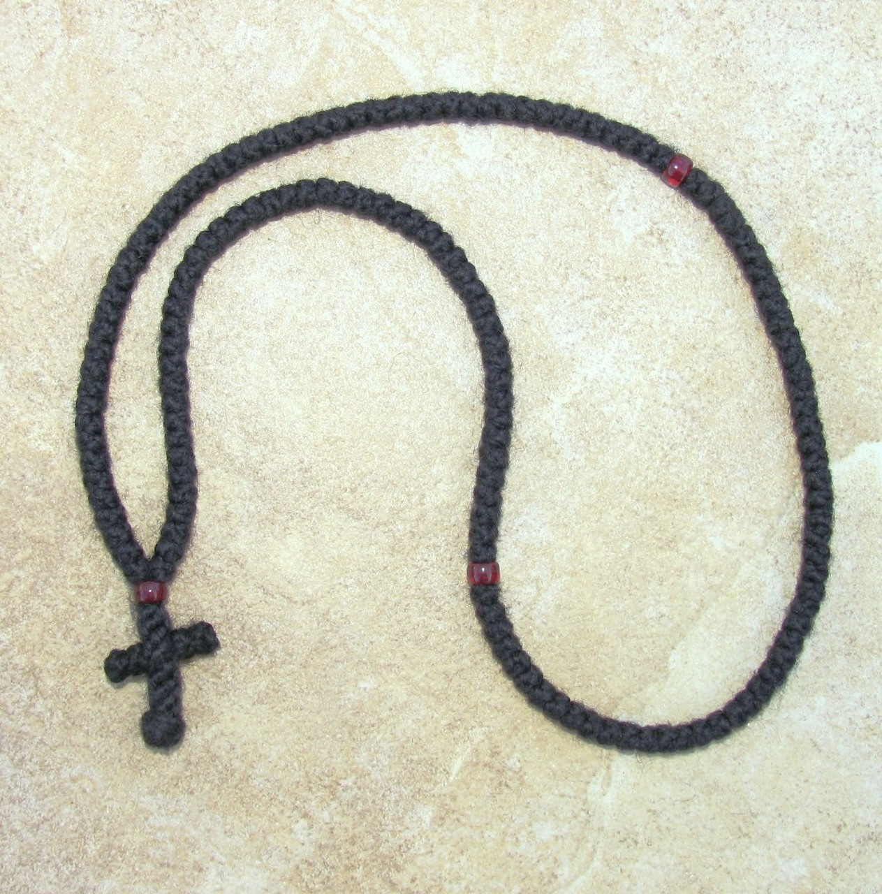 150-knot Prayer Rope - 2 Ply With Garnet Bead - St. Paisius Monastery ...