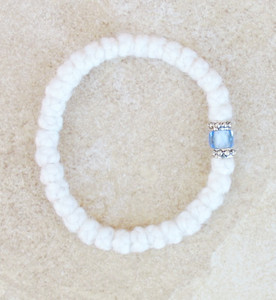 33-knot Bracelet with Accents - 2 ply White