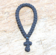 33-knot Greek Prayer Rope - 4 ply with Black Bead