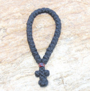 33-knot Greek Prayer Rope - 4 ply with Garnet Bead