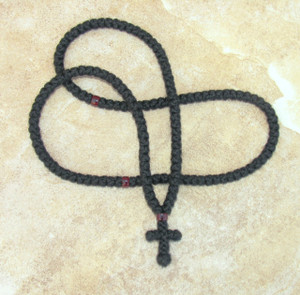 150-knot Prayer Rope with Garnet Beads