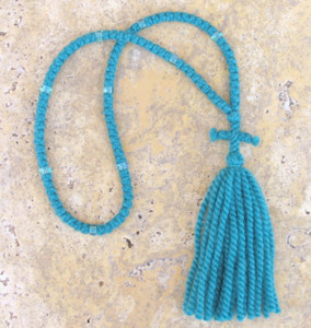 100-knot Russian Prayer Rope - 2 ply Teal Blue