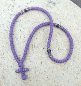 100-knot Greek with Accents Prayer Rope - 2 ply Lavender