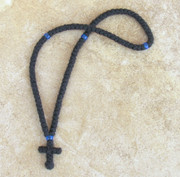 100-knot Greek Prayer Rope - 2 ply with Blue Beads