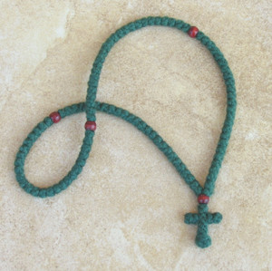 100-knot Greek Prayer Rope - 2 ply Forest Green