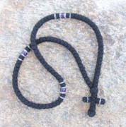 100-knot Greek with Accents - 4 ply with Purple Beads