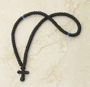 100-knot Greek Prayer Rope - with Blue Beads