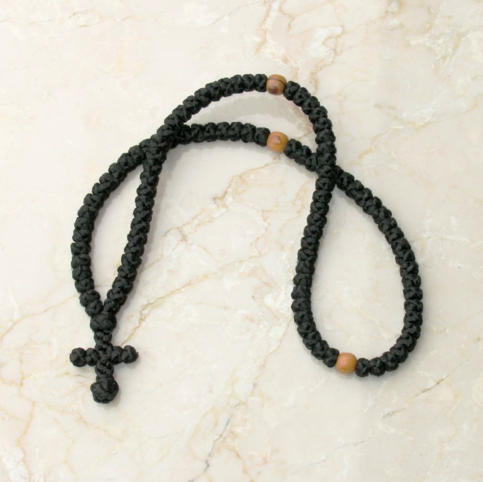 100 knot satin cord prayer rope - All Merciful Saviour Monastery