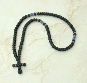 100-knot Greek with Accents - with Blue Beads