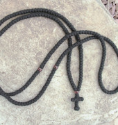 300-Knot Prayer Rope - 3 ply with Garnet Beads