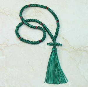 100-knot Russian Prayer Rope - Forest Green