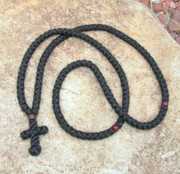 150-knot Prayer Rope - 4 ply with Garnet Beads